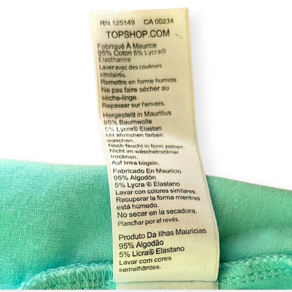 Topshop Petite Aqua Scoopneck Crop Tank Top 10P - Picture 8 of 8